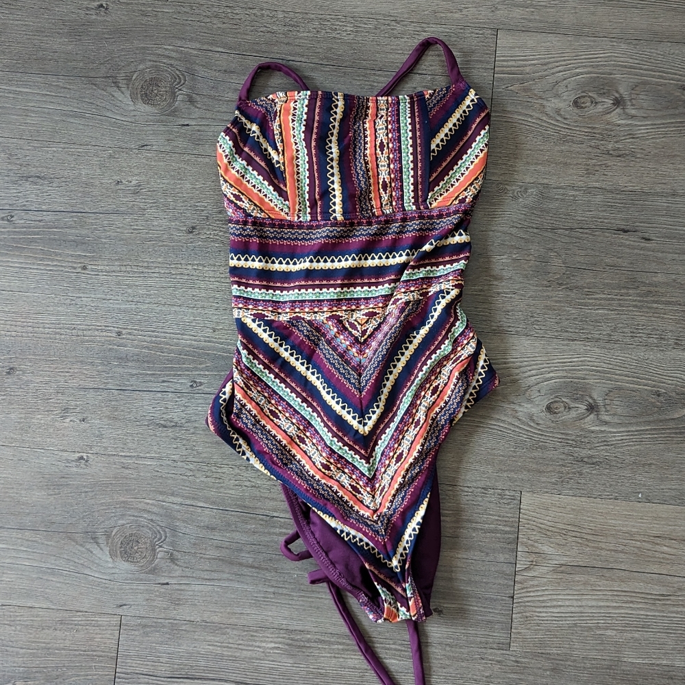 Colorful one piece swimsuit